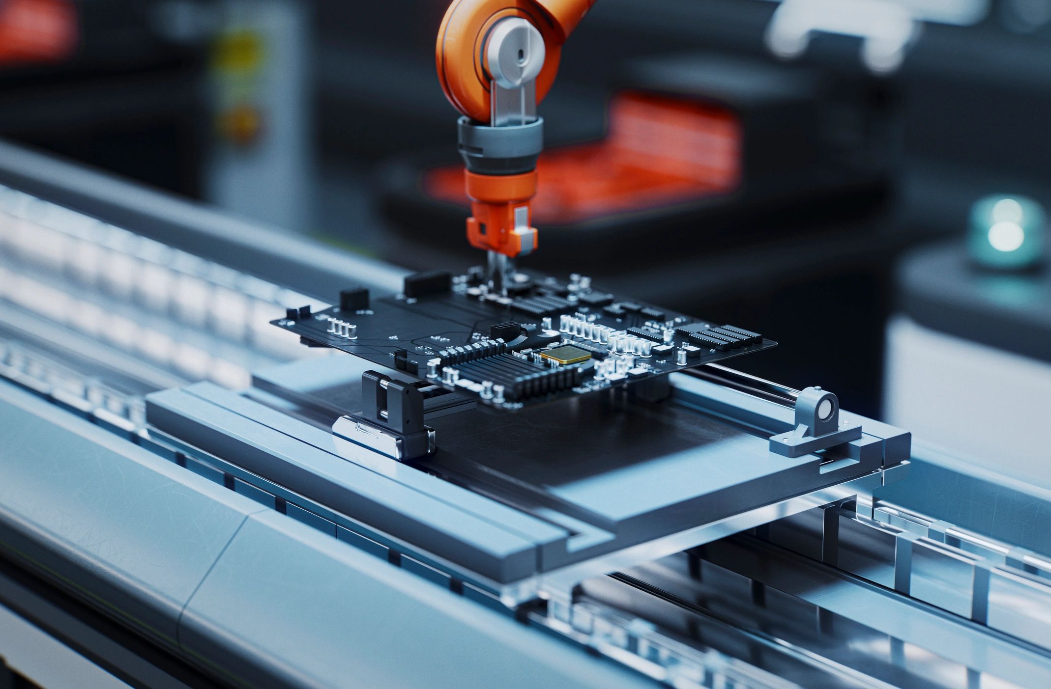 Advanced electronics manufacturing equipment used for precision component production